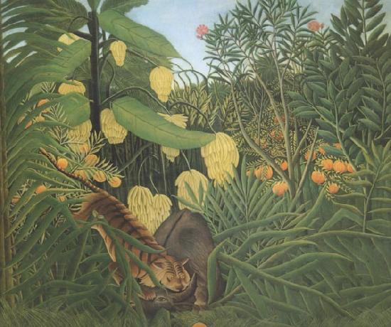 Henri Rousseau Fight Between Tiger and Buffalo China oil painting art